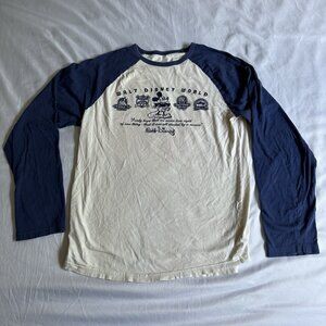 Disney Parks WALT DISNEY WORLD 3/4 Raglan Sleeve Baseball Jersey T-Shirt Blue M